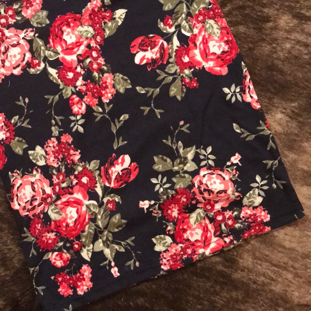 Karen Scott Sport Navy Blue Floral Cozy Dress XS - Picture 7 of 8